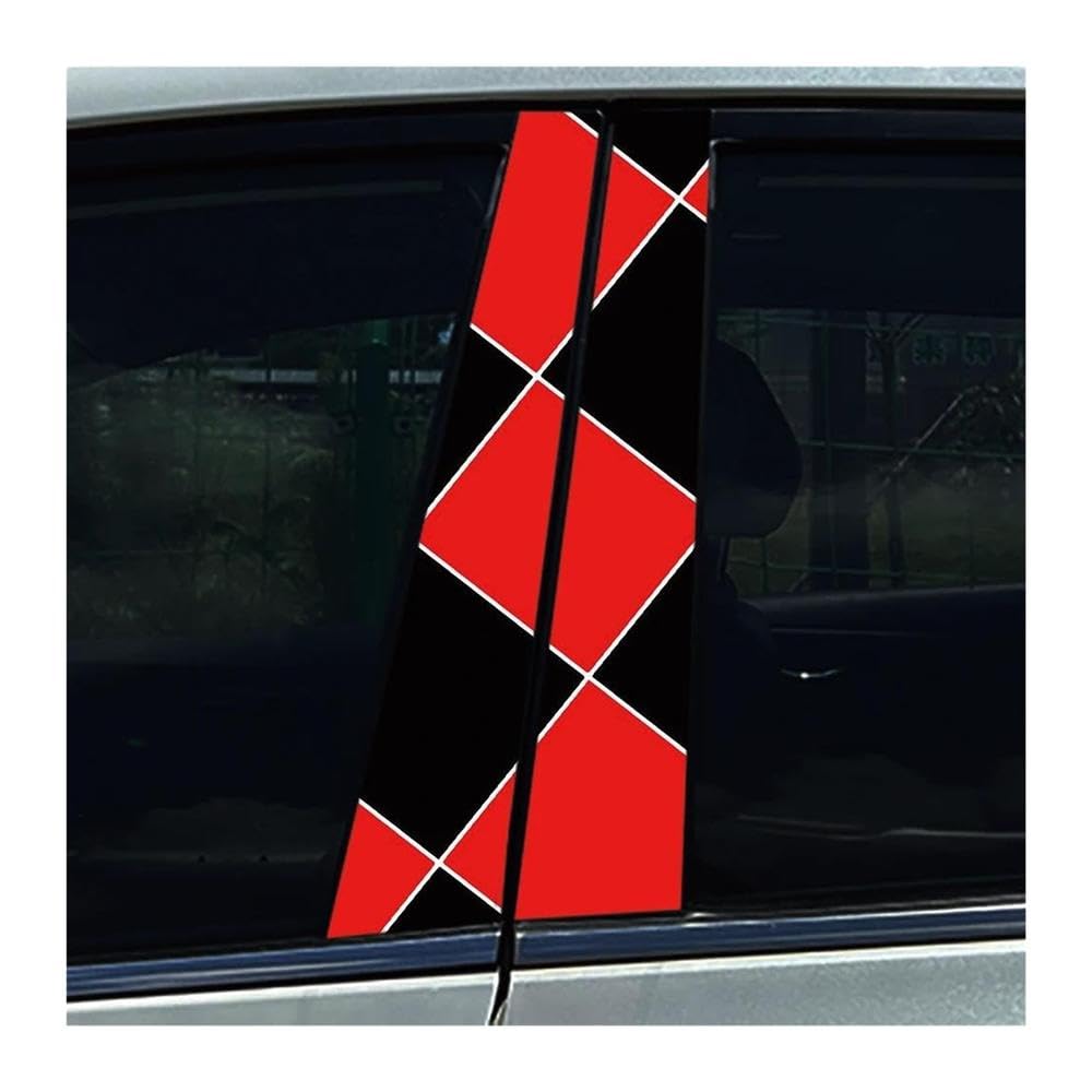 Decorative Items 2PCS Yellow Black Honeycomb 3D Car Door Pillar Decals Waterproof Auto Center Column Stickers(J)