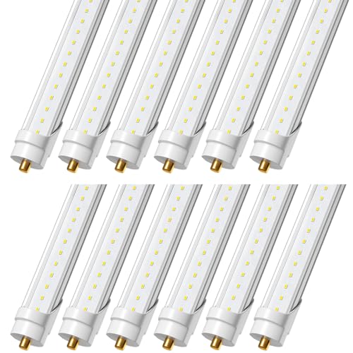 ONLYLUX 8 Foot Led Lights 5850LM Ballast Bypass 6000k Clear Cover(12 Pack)