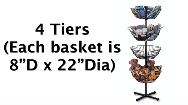 Amazon.com: SSWBasics 4-Basket Wire Floor Spinner Rack and