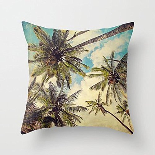 My+Honey+Pillow Vintage Blue Hawaii Palm Trees Throw Pillow By Melanie Alendrafor Your Home