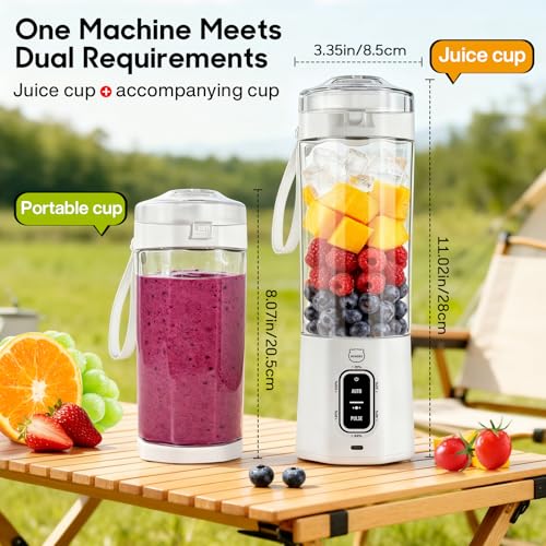 Image of Upgrade 700 ML Portable Smoothie Blender, Rechargeable Blende -White