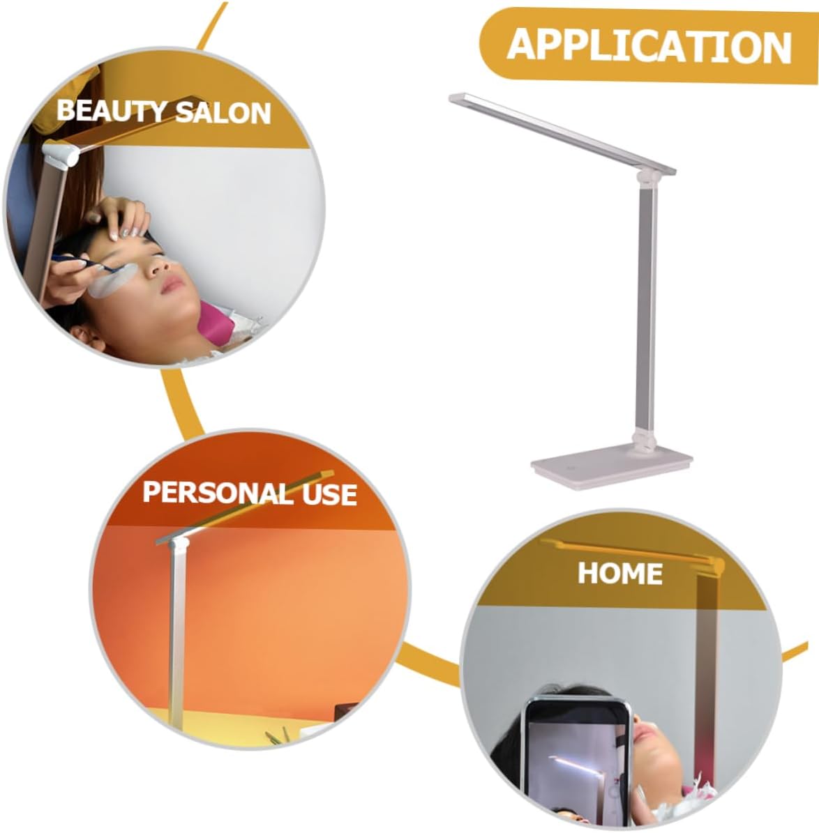 NUOBESTY Led Nail Table Lamp Brightness Portable Folding Design for Manicure Eyebrow Tattooing Makeup Eye Protection Rechargeable Silver Color