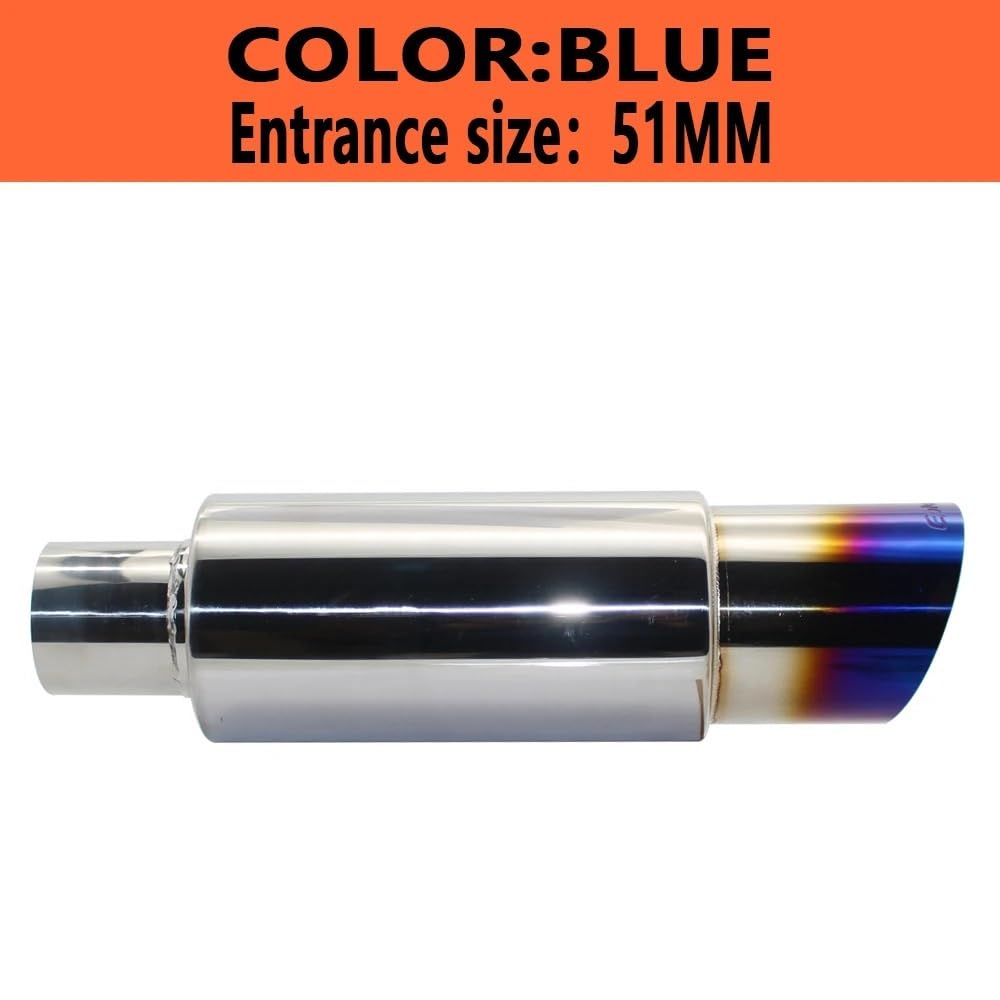 Tłumik rury wydechowej samochodu Jakość Interfejs ze stali nierdzewnej 51 57 63 MM Tłumik Samochodowy(002 blue 51mm)