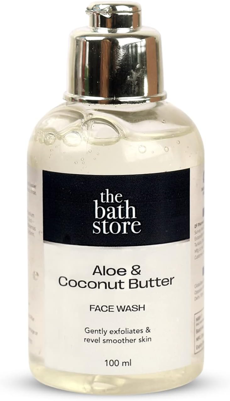 The Bath Store Aloe & Coconut Butter Face Wash for Women & Men - Cleanser for Face | Face Wash for Dry Skin & Oily Skin | Tan Removal Face Wash for Glowing Skin | Face Wash for Acne Prone Skin - 100ml