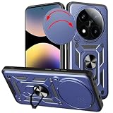 Loyhee Funda para Xiaomi Redmi Note 14 Pro 4G (6.67'), Protección de la Cámara Carcasa con Cubierta de Cámara Deslizante y Soporte de Anill PC Dura y TPU Silicone Anti-Choque Case – Azul