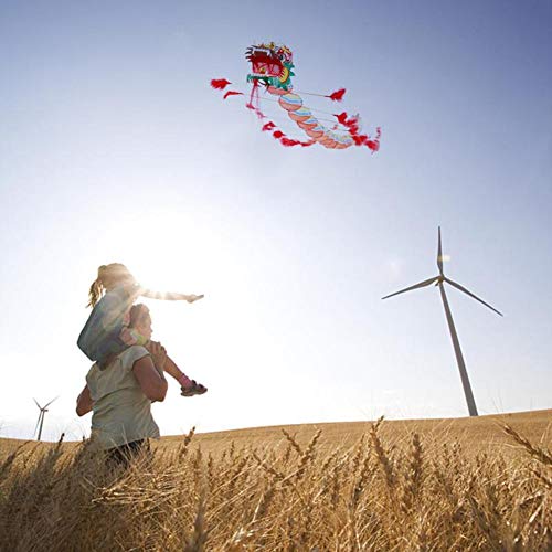 MROSW Chinese Traditional Dragon Kite Kids Chinese Design Decoration Flying Games Kite Fordable Children Outdoors Fun Sports Play Toys