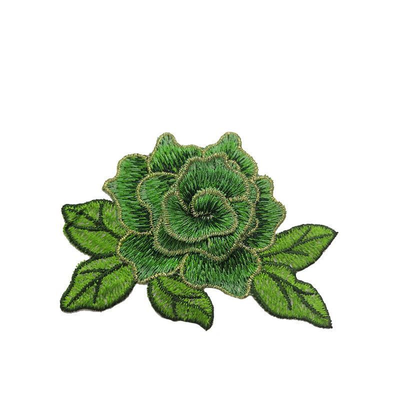 Naszywka haftowana 11 * 8 CM 5 SZTUK Mały niebieski kwiat haftowany naszywka do prasowania aplikacje chińskie na odzież naszywki przyszycia kurtkę jeansową(Black)