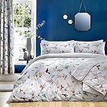 SeventhStitch Duvet Cover Set with Pillowcases 3 Piece, Printed 200 Thread Count 100% Cotton White Duvet Cover/Charcoal/Grey/Black Bedding Set Double King Super King Bed Size (Double)