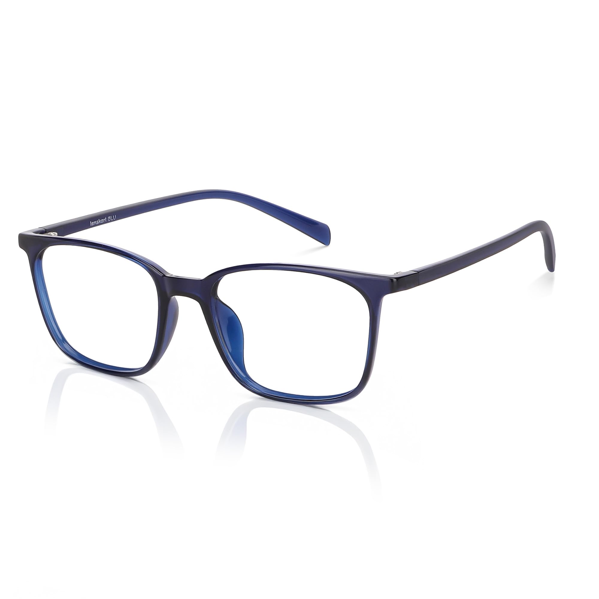 Lenskart Blu | Zero Power Bluecut & Antiglare Computer Eyeglasses | Blue Full Rim Square | For Men & Women | Medium | LB E13526