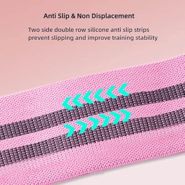 Resistance Bands for Working Out Fabric Exercise Bands Resistance 3 Pcs Workout Bands Sets for Women and Men Stretch Bands for Leg and Hand