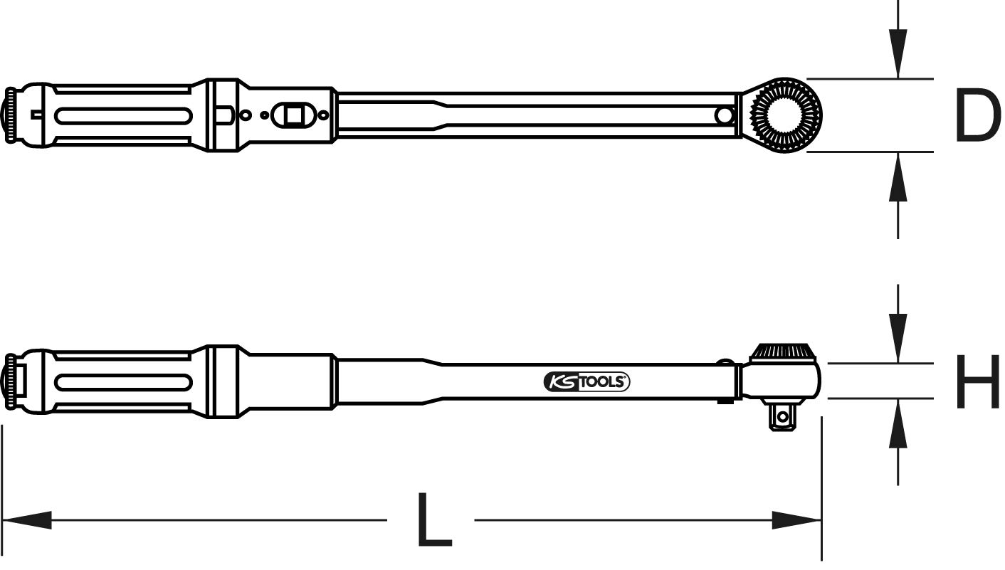 KS TOOLS 516.1412 - Clé Dynamométrique - Gamme Ergotorque Précision - Outils et Dépannage pour Auto et Moto - Clef Dynamometrique 1/4'' & 911.0106 Coffret augmentateurs/réducteurs - 6 pcs