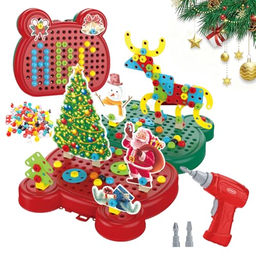 TZQFROCE Mosaik Steckspiel Spielzeug mit Bohrmaschine &...