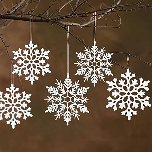 HERZWILD 36pcs Schneeflocken Weiß Weihnachtsbaumschmuck...