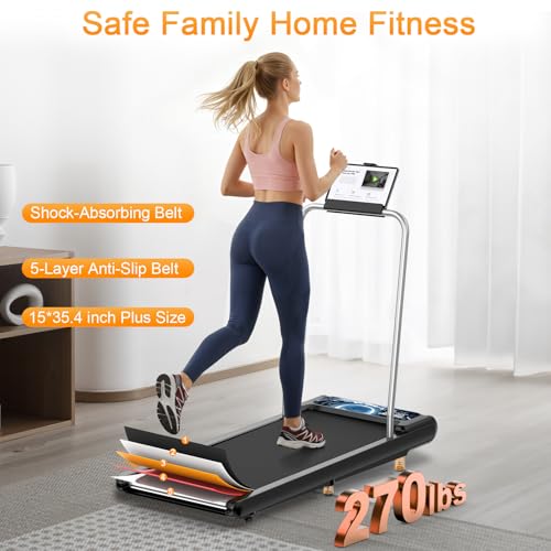 Image of Walking Treadmill Pad with 0-8% Incline,2.5HP Walking Treadmill Mat for Home & Office,Portable Treadmill with Handle Bar
