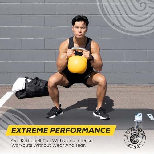 Kettlebell Kings Competition Kettlebells Weight (35mm handle) 8-48 KG | Hand weights Workout Gym Equipment & Strength training sets for Women & Men for Home Gym | Suitable for High Repetition Workouts - Image 5