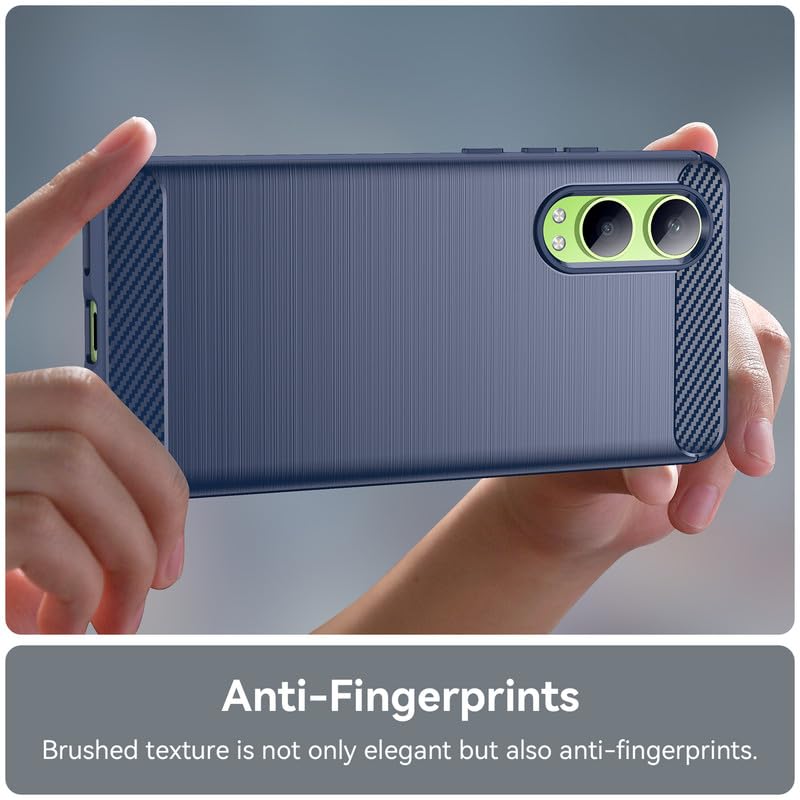 Image of Hybrid Carbon Fiber Back Case for OnePlus Nord CE 4 Lite (Blue)