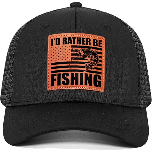 Fishing Hat for Men - Fishing Gifts for Men, Dad, Father, Fisherman - Fisherman Hat for Mens, Mens Fishing Hat - Fishing Lovers Gifts for Birthday, Christmas, Fathers Day - Fish Flag Trucker Hat