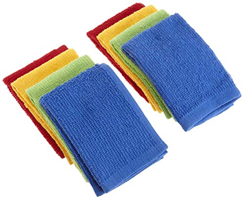 DII Basic Barmop Collection Kitchen, Dishcloth Set, Primary 8 Count
