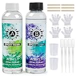 keeusmi Epoxy Resin Kits for Beginners, 16oz Crystal Clear Resin,Fast Curing Resin & Hardener with Anti-Yellowing, High Gloss Self-Leveling Craft for Jewelry, River Tables, Casting