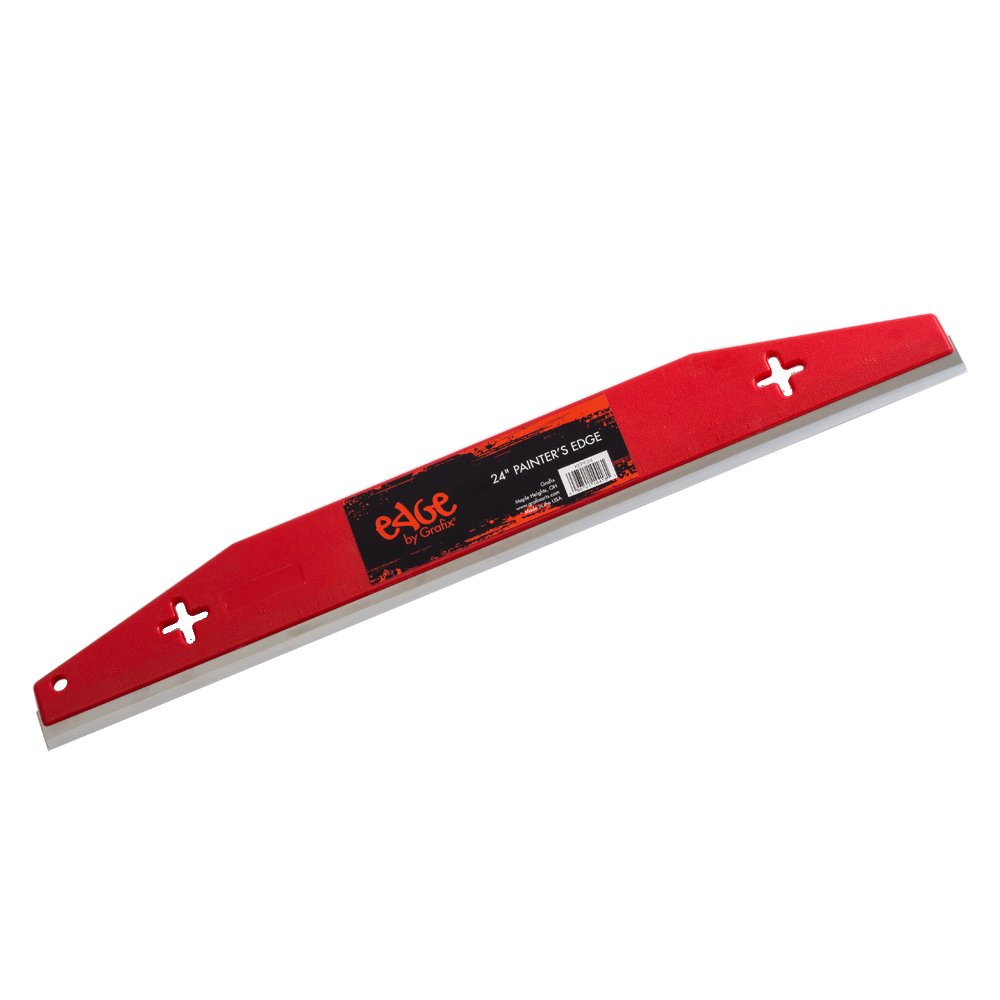 Grafix 24” Painters Portable Straight Edge Tool, Protects from Overspray, Perfect for Painting Lines, Angles, or Corners, for Urban Art, Inch, Red
