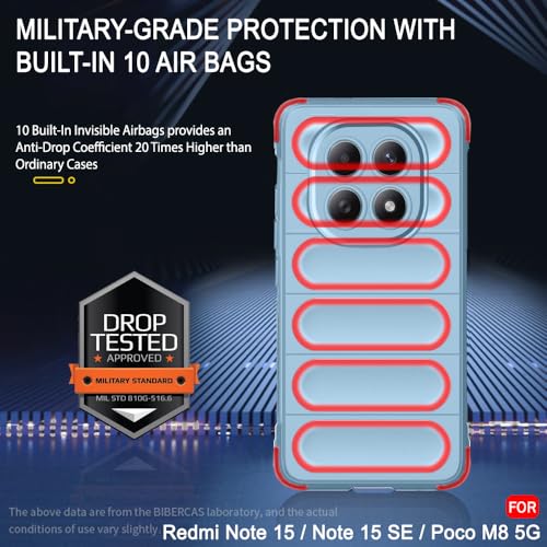 Image of TheGiftKart Liquid Silicon Back Cover Case for Mi Redmi Note 15 / Note 15 SE /Poco M8 5G | Shockproof Military Grade Protection | Micro-Fibre Cloth On Inner Side | Anti-Slip Grip Cover (TPU, Blue)