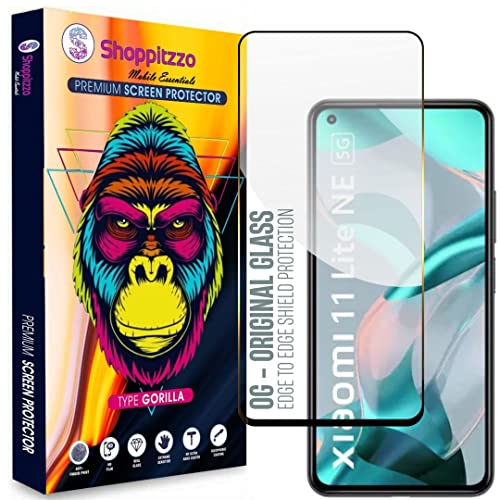 Image of Military Grade-Gorilla Tempered Glass Screen Protector-with 100% Fingerprint Sensor Working-Edge to Edge Full Screen Coverage-9H Hardness-With Easy Installation Kit-Black(Pack Of 1)-Compatible With Xiaomi 11 Lite |11 Lite Ne | RENO 7 Pro (6.55 Inch)