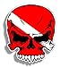 Scuba Skull Diver Down Flag Face Dive Gear Tank Bag Decal Sticker
