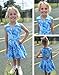 JiAmy Girls Tennis Dress V Neck Sleeveless Golf Polo Dresses Kids Fashion Back Cutout Pleated Dress Blue Tie Dye 11-12 Y