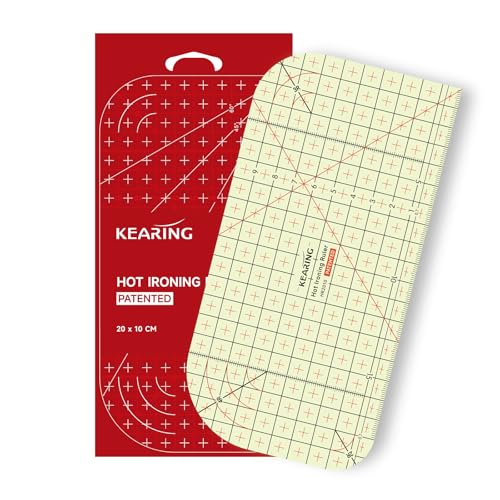 KEARING 20x10cm Metric Hot Hem Ruler - Muti-Angle Seam Ironing Tool