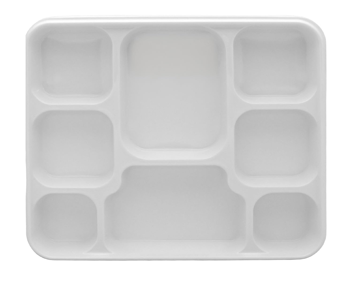 8 Compartment White Disposable Party Thali Plates (200 Pack)