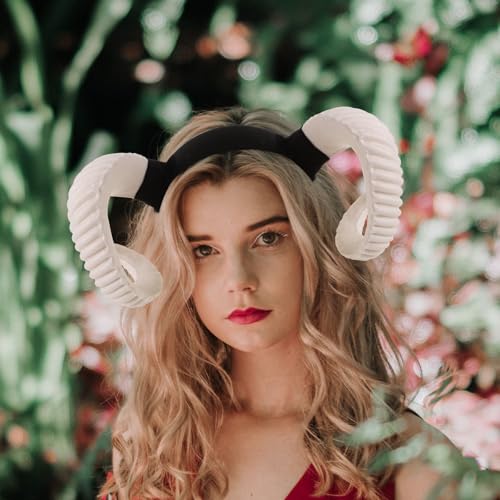 Cornes d'antilope Healvian avec oreilles de mouton pour coiffe de diable rétro - 4
