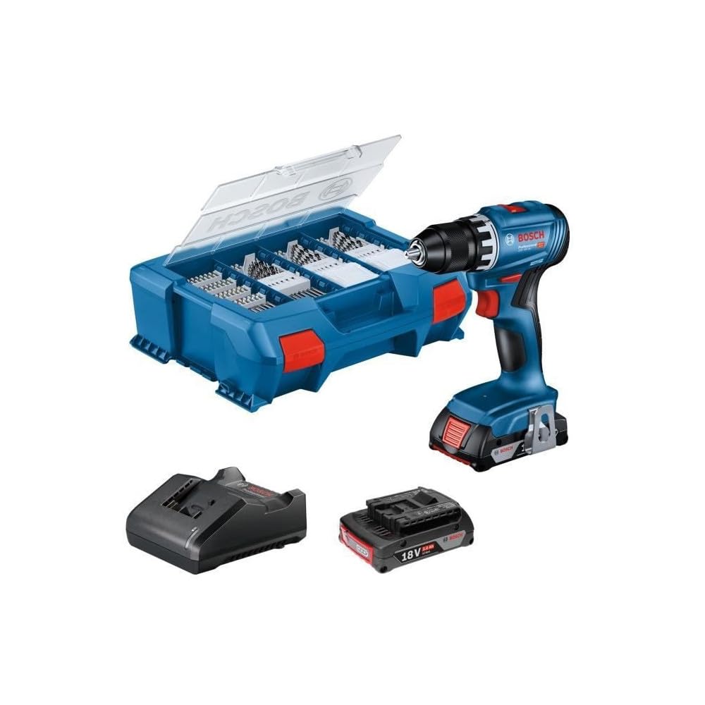 Bosch GSR 18V-45 2X 2.0Ah Zubehör L-Case 06019K3205