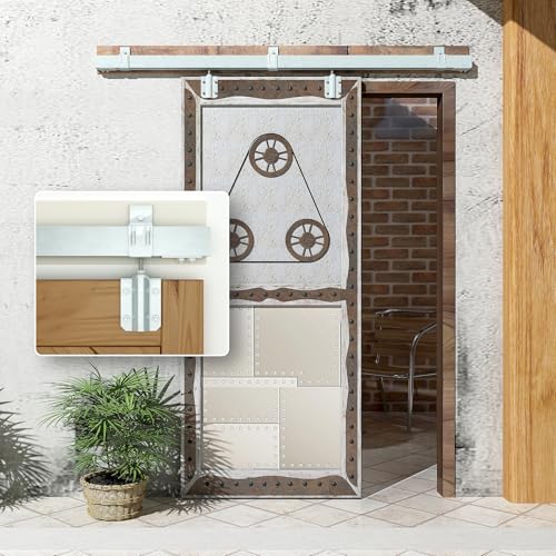 DIYHD 8FT Raw Material Galvanized Box Track Sliding Barn Door Hardware for Exterior Barn Door,1 Piece 8FT Track,Fit MAX Door Width 48in,MAX Load 300lbs