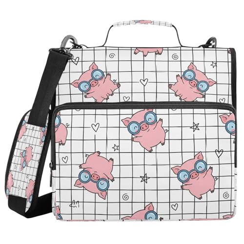Carpeta expandible Cute Pig organizador escolar de 3 anillas