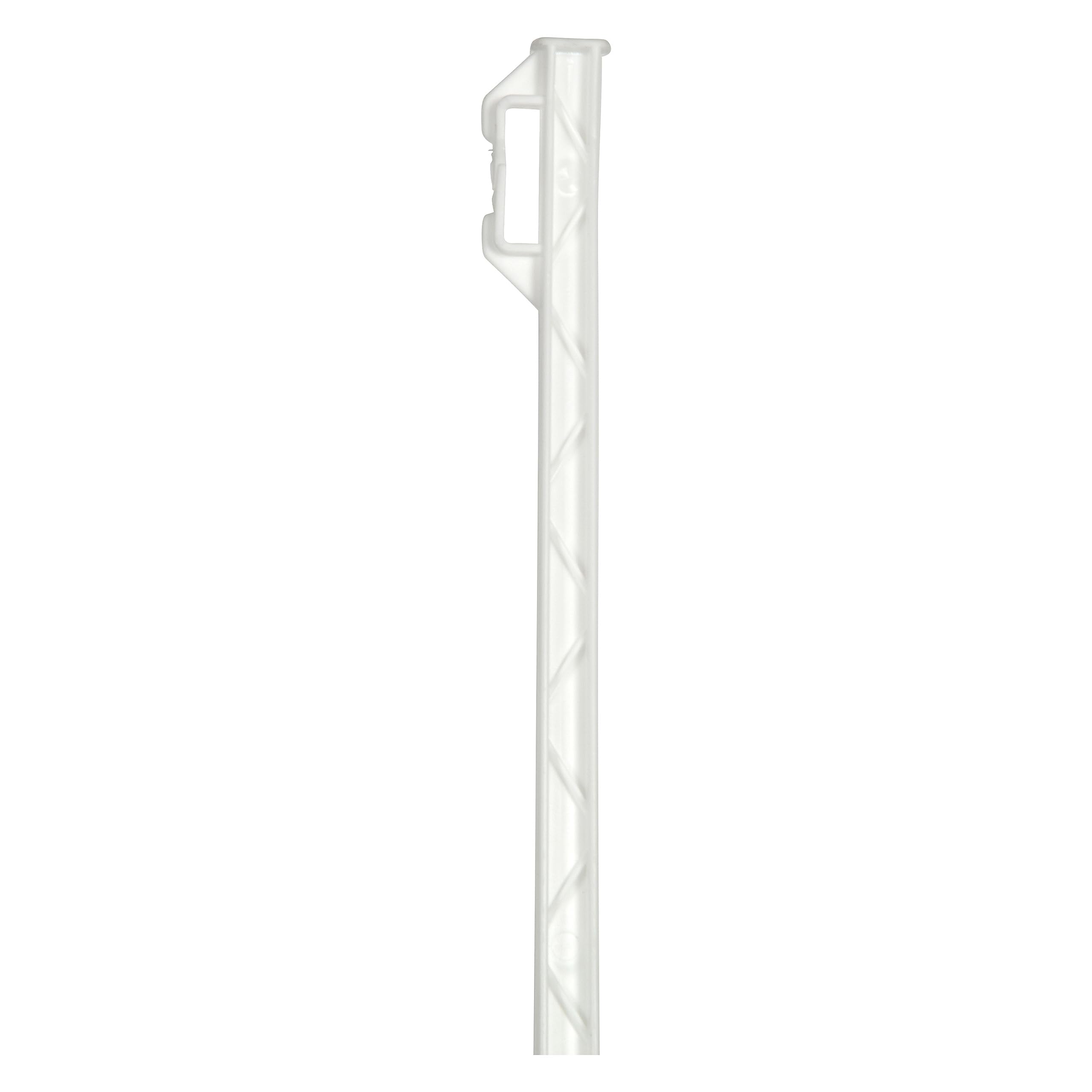 horizont Piquets de clôture plastique blanc, piquets plastique 20 pièces, hauteur 156 cm, avec 8 oeillets pour rubans, cordes, torons, avec double pas