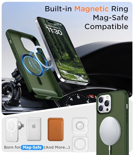 Image of Magnetic Compatible with iPhone 14 Pro Case, [Built-in Invisible Kickstand][Compatible with MagSafe] [Military Grade Shockproof] Slim Translucent Matte Phone Case for iPhone 14 Pro 6.1 inch
