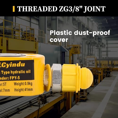 Image of 5T Low Profile Stroke Hydraulic Ram Cylinder Jack 0.28 inch Stroke FPY-5 Single-Action Lifting Cylinder Jack Mini Protable Porta Power Ram for Machinery and Industry