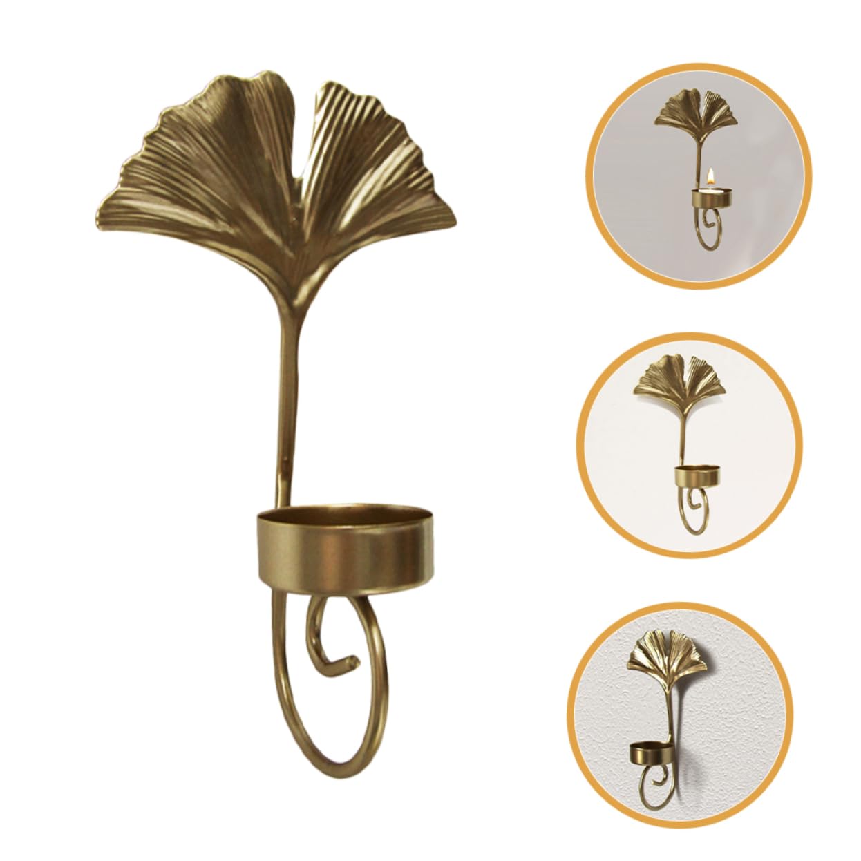 OUNONA 2 Set Portacandele Da Metallo Forma Foglia Decorazione Per Interni Per Sposi E Appassionati Design 4 Pezzi*2