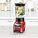 BLACK+DECKER Countertop Blender with 6-Cup Glass Jar, 10 Speed Settings, Red, BL1210RG