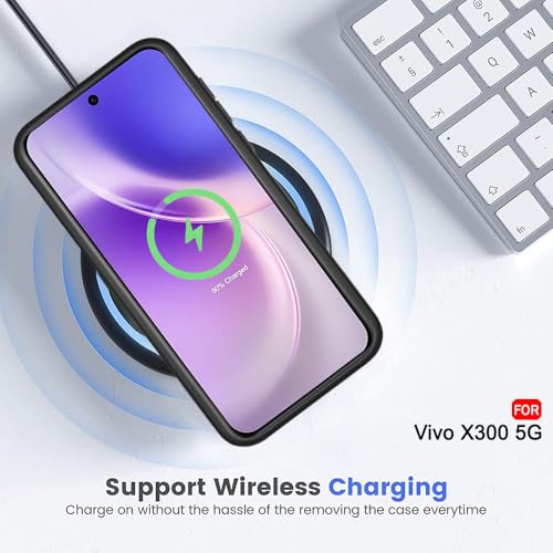 Image of TheGiftKart Hybrid Shockproof Back Cover Case for Vivo X300 5G | Hard Back Cover Case for Vivo X300 5G (PC & TPU, Translucent Smoke Matte Back, Black Sides)