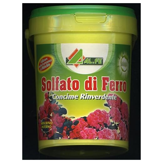 Sulfato de hierro rinverdente y musgos para césped flores plantas de 1 kg
