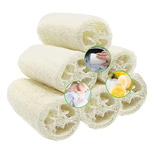 Loofah Natural, Esponjas De Luffa Nature Exfoliante Cuerpo Spa Loofah Scrubber Para Baño Y Cuidado Del Espalda, 10 Cm - 6 Piezas
