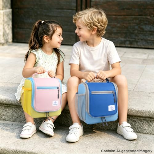Image of Genteen Kids Lunch Box, Insulated Lunch Bag for Kids, Toddler, Girl, and Boy; Holds Lunch Box, Water Bottle, & Snacks; Easy-Clean Water-Resistant Fabric & Multiple Zippered Pockets (Black)