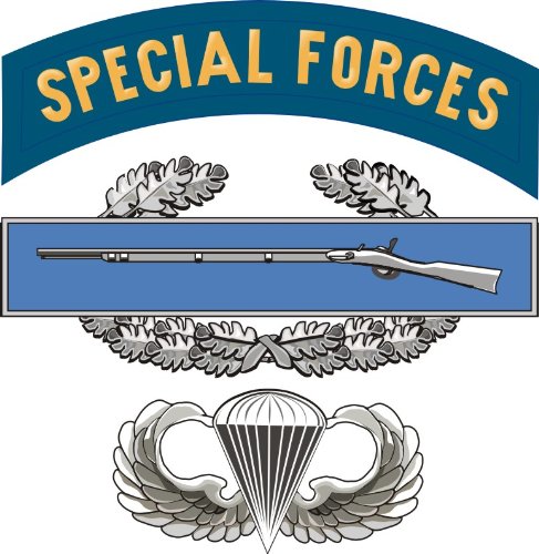 Military Vet Shop US Army Special Forces CIB Jump Wings Window Bumper Sticker Decal 3.8"