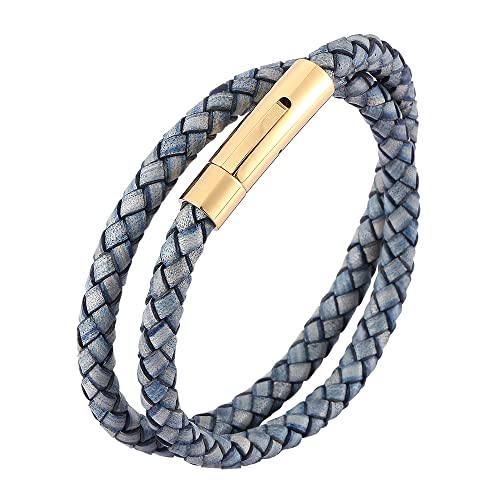 Amazon.co.jp: Rockyu: レザーブレスレット