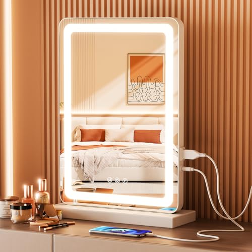 Sweetcrispy 17"x13" LED Mirror with Lights, Compact Lighted Vanity Mirror