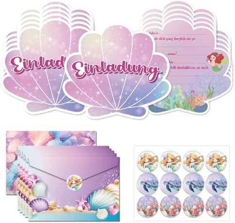 Gugatad 12 Einladungskarten Kindergeburtstag - Deutsch Mit Umschlägen & Aufklebern