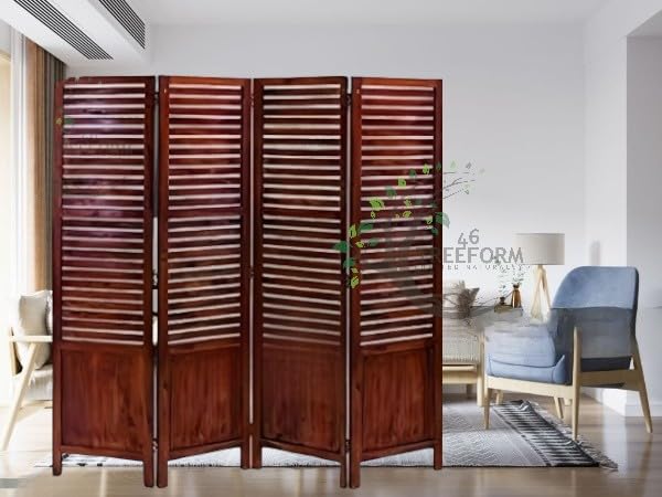 Image of Wooden Room Partition /Screen /Room Divider /Room Separator for Livng Room Bedroom Home Office Restarurant Hallway 1 Panel 30Inches Wide (4 Panel - 20 Inches Wide Each 6 Feet Height)