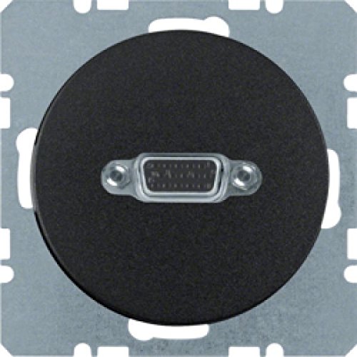 Prise VGA murale noire encastrable avec serrage à vis mécanisme R.1 R.3 noir
