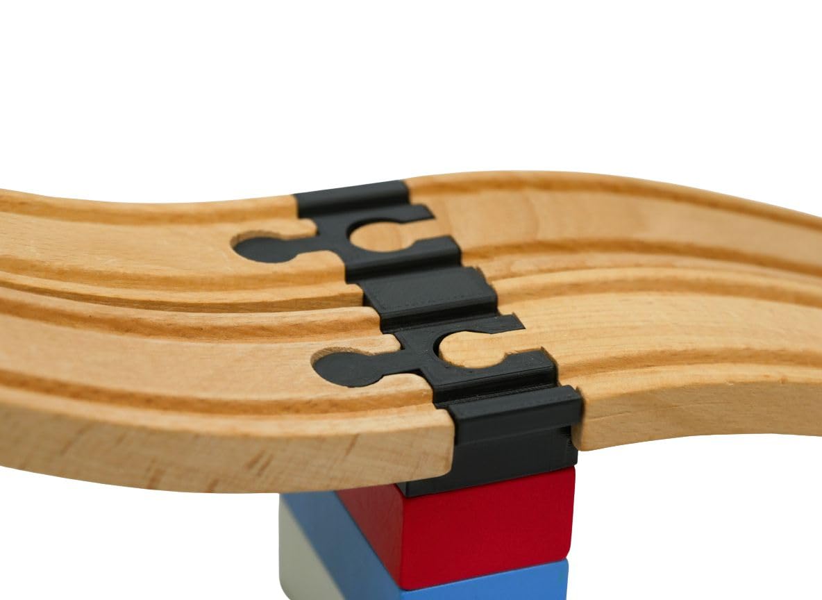 Briocks® - Lot d'Adaptateurs Doubles Duplo pour Train en Bois - Compatible avec BRIO, Thomas, Lillabo, IKEA, Melissa & Doug, Oxybul, Playtive et Bien d'Autres